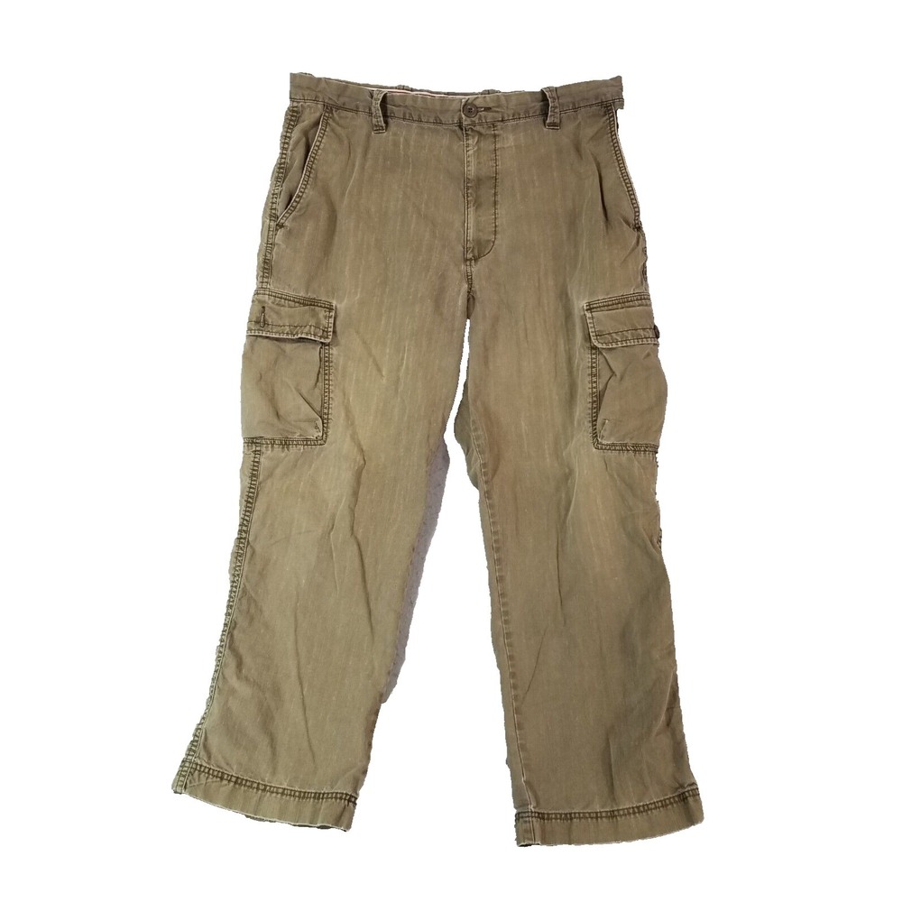 Dockers cargo pants men's 38x30 relaxed fit khaki army green cotton outdoor